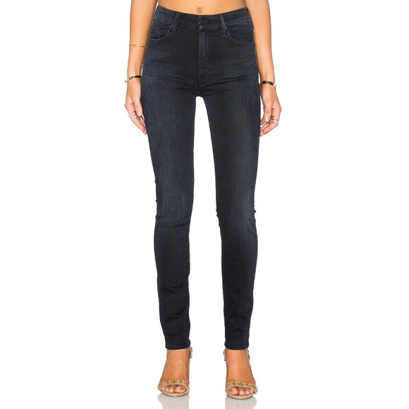 MOTHER Denim - Mother High Waisted Looker Skinny Jeans in Blackbird Size 27
